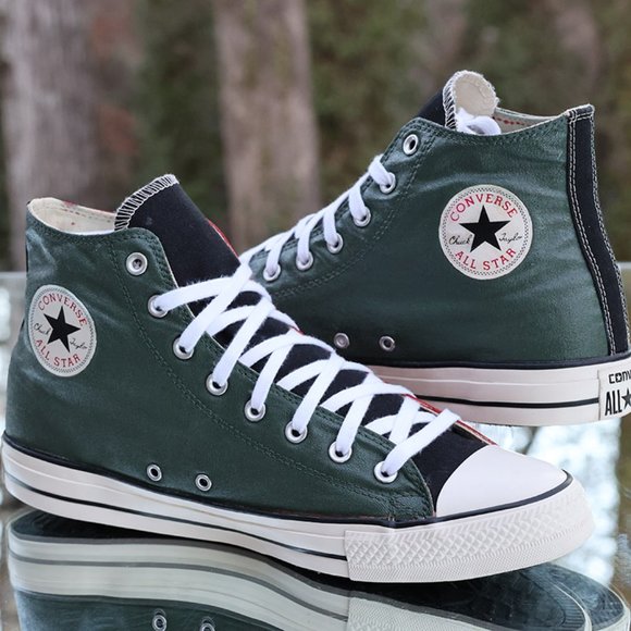 Converse Chuck Taylor All Star High Top Custom Red Black Green - Picture 3 of 14